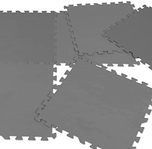 Bestgoodies Bodenschutzmatte Anthrazit 8 Stück (50 x 50 x 0,4 cm) - 2m² - Schutzmatte für Fitnessgeräte, Yoga, Fitness