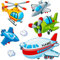 alles-meine.de GmbH Wandsticker Motivwahl Erwachsene & Kinder - 7 TLG. Set - Flugzeug - Helikopter & Hubschrauber - inkl. Name - selbstklebend + wiederverwendbar - Wandtattoo..