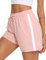 Litherday Shorts Damen Sportshorts Kurz Hosen Streifen Jogginghose Sommer Traininghose mit Taschen Elastischer Bund und Atmungsaktive Shorts zum Fitness, Running, Gym, Basketball, Rosa, XL