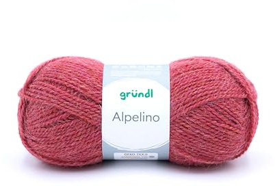 Gründl Wolle Alpelino - Dicke Wolle mit Alpaka zum Stricken und Häkeln - Strickgarn - Weich und hautfreundlich - 80% Polyacryl, 20% Alpaka - 1 Knäuel 100 g / 200 m - Nadelstärke 6-7 - rostrot