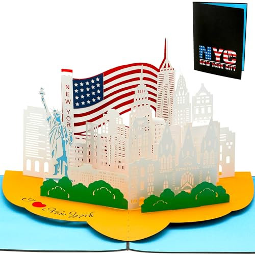 Liebessa 3D Pop Up Karte - I Love New York NYC, USA, Reisegutschein, Reise, Grußkarte (NYC - NEW YORK CITY)