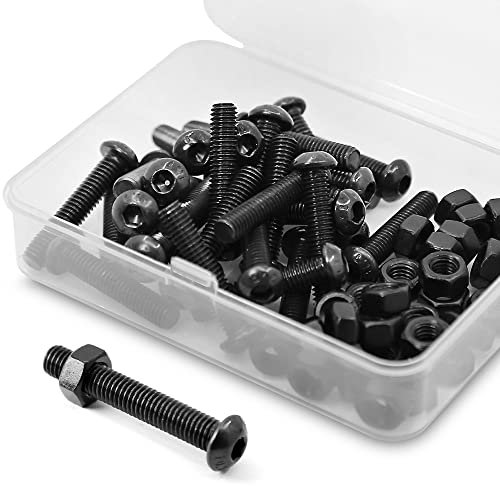 (30 Sätze) M6 x 30mm Schrauben und Muttern Set Halbrundkopf-Innensechskantschrauben 10,9 Grade legierter Stahl Vollgewinde