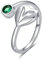 Veganer Ringe 925 Sterling Silber Grünes Symbol Offene Ringe für Vegetarische Frauen Vegane Geschenke Verstellbare Ringgröße 8