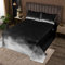 Loussiesd Glänzender Stern Druck Tagesdeck 220x240cm Wohndecke Mond Sterne Himmel Bettüberwurf Farbverlauf Schwarz Grau Steppdecke für Kinder Schlafzimmer Deko Romantischer Stil mit 2 Kissenbezügen