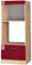 Vicco Armoire Micro-Ondes Fame-Line, Rouge Bordeaux Haute Brillance/Chêne de Force doré, 60 cm Ouvert