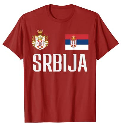 Serbien Flagge Srbija Fußball Fan Herren Damen Kinder T-Shirt
