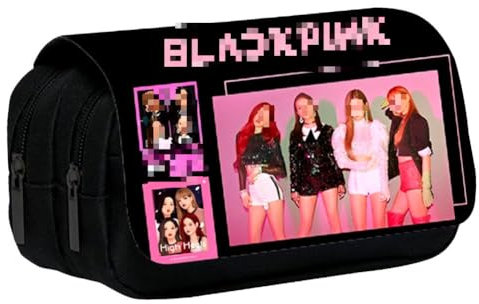 FISAPBXC B-lackpink Federmäppchen, Unisex B-lackpink Exquisite Beautiful Pencil Case, Große B-lackpink Briefpapier Geschenk Kosmetiktaschen Bleistifthalter Schulbedarf für Studenten