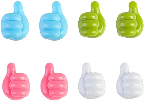 6Pcs Thumbs Wall Hooks Thumb Cable Clip Self Adhesive Cable Holder Cable Organizer Clips Suitable for Charging Cable USB Mouse Wire PC Office Home Cord