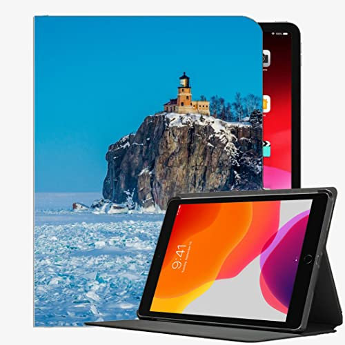 YENDOSTEEN Hülle für iPad Pro 9.7 mit Apple Pencil Halter,Dunkler Leuchtturm Automatischem Schlaf/Aufwach