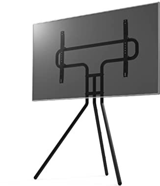 THEGA Meuble TV Mobile - Meuble TV Portable Au Sol pour Téléviseurs De 49 À 70 Pouces, Meuble TV d'angle Peu Encombrant avec Gestion des Fils, Parfait pour Le Coin Et La Chambre