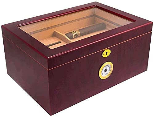 Zigarrenkiste Zigarrenkiste-25-50 Zigarren-Desktop-Humidor Mahagoni-Finish Tabakkiste Vatertagsgeschenk