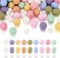 Cheriswelry 74Pcs Faceted Silicone Beads Bulk Colorful Round Abacus Column Silicone Loose Beads for DIY Keychain Necklace Bracelet Making DIY Crafts