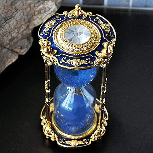 Sablier, Horloge de Sable, Grand Mode coloré sablier sablier sablier minuteur Vintage 15 Minutes sablier en Verre for Cadeau Bureau Bureau décor Maison Bureau décor Cadeau (Color : Blue Sand)