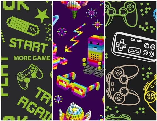 Heko Panels Oxford Stoff Panel Wasserdicht Mit 3 Mustern Canvas-Stoff Polyester Stoff Zum Nähen Nähstoffe Dekostoffe Wasserabweisend Blickdicht 121,5 x 153 cm Gaming