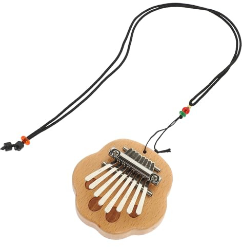 ibasenice Mini Daumenklavier aus Holz Cartoonform Haushalts Fingerklavier Kalimba für Anfänger Miniatur Musikinstrument zum Lernen