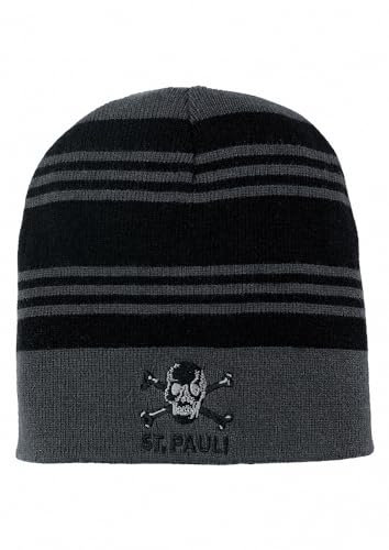 FC St. Pauli - Totenkopf - Wendemütze Beanie schwarz-grau