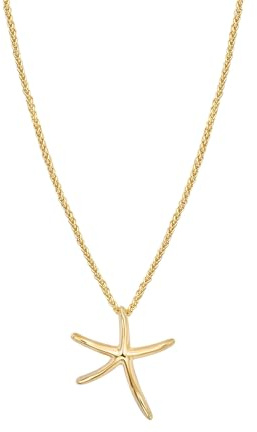 Lulu & Jane Damen Kette Metall-Legierung gelbgold | gelbvergoldet 14 Karat, Zopfkette, Seestern, Karabinerverschluss