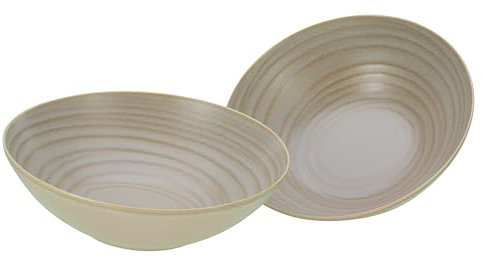 CreaTable, 33063, Serie Lava Stone, 2-teiliges Geschirrset für 2 Personen, Salatschüssel Set aus Steinzeug, spülmaschinen- und mikrowellengeeignet, Made in Europe