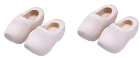 MAGICLULU 4 Stück Mini Holländische Holzschuhe Mini-Flops Miniaturschuhe Zum Basteln Ornament Handwerk Mini High Heel Schuhe Unbemalte Mini-Holzschuhe Mini- Tennisschuhmodell Baby Leer