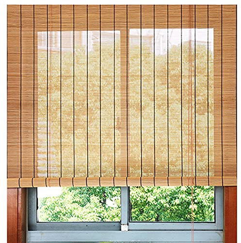 Rollo für Fenster aus Bambus, Verdunkelungsrollo für den Innen- und Außenbereich, für Pavillon, Terrasse, Balkon, 60/80/100/120/140 cm breit (Größe: B 140 cm x H 200 cm)