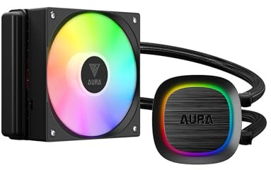 GAMDIAS AURA GL120 V2 AIO, 120mm CPU Liquid Cooler, Easy Cable Routing Design, Rotatable Performance Pump, 1 x 120mm Low-Noise PWM ARGB Fan w/ MB Sync, AMD AM5/AM4;Intel LGA 1851/1700/115x/1200, Black