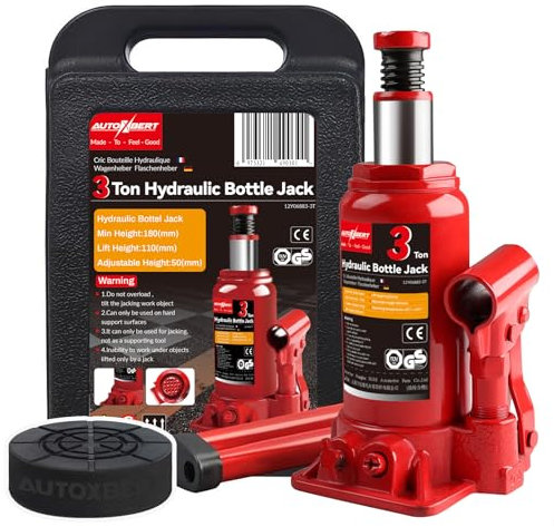 3 Ton Hydraulic Bottle Jack with Jack Pad for Car Pickup Truck RV Auto Repair Carring Storage