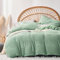 AShanlan Boho Getuftete Bettwäsche 200x220 Grün Bohemian Style Bettbezug und 2 x Kissenbezug 80x80 cm Superweich Gewaschene Microfaser Geometrisch Bettwäsche Set mit Reißverschluss