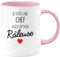 quotedazur - Mug Cadeau Boss Patronne - Je Suis Une Chef Avec Option Râleuse - Tasse Cadeau Chef Femme - Rose/Céramique