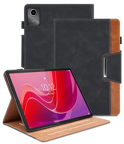 Custodia per Lenovo Tab M11 (TB-330FU/330XU) 11 Pollici Cover Protettiva in Pelle PU Tablet Case Coperchio con Auto Sonno/Veglia, Chiusura Magnetica, Multi-Angolo, Tasca - Nero