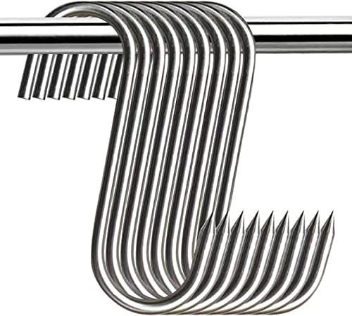 Meat Hooks,20Pcs Premium Stainless Steel Butcher's Hook,Meat Hook Tool for Hot and Cold Smoking，Butchering,Hunting,Chicken Hunting Smoking, Grill Hook Tool (5.9IN 20PCS)