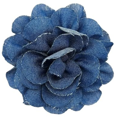 LAMDNL Blau Gewebe Kamelienblüte Brosche für Frauen Handgemachter Stoff Umschlag Pin Corsage Modeschmuck Tuch Zubehör