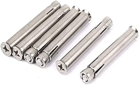 Pernos de tornillo de expansión,Pernos de anclaje,Perno de anclaje de expansión de cabeza plana avellanada de 70 mm de largo con rosca M6, 6 piezas