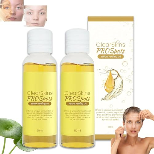 Exfoliating Cleansing Oil,2024 New Brightening Exfoliating Cleansing Oil,Yellow Peeling Oil for All Skin Types,Deep Cleansing Moisturizing,Strong Yellow Peeling Oil Extra Strength Dark Skin (2 Pcs)