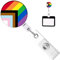 HiyyFloy LGBT Lanyard Retractable Reel Badge Ausweishalter Rainbow Pride Gay Lesbian Lanyard Clip Für Krankenschwestern, Studenten, Lehrer, Büroangestellte