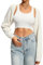 Navneet Women Knit Shrugs Long Sleeve Bolero Cardigans Cropped Arm Sleeves Shawl Shrug Sweater Going Out White XS
