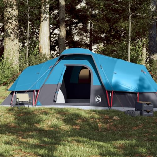 Willood Kuppelzelt Familienzelt Campingzelt Outdoor Zelt Wurfzelt 11 Personen Blau Wasserdicht