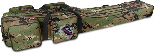 Angeltasche Rutentasche mit 3 Rutenkammern für 6 Ruten 1,25 m RodBox Triple Farbe Digital Woodland