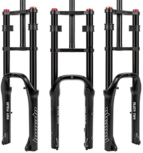 GZKDKZB Forcella ad Aria con Sospensione 20 x 4,0 Pollici, Forcella con Sospensione per Bici Fat Tire, Tubo Dritto da 1 1/8, Forcella per Mountain Bike, Regolazione del Rimbalzo, Freni a d