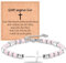 WOVEE Kreuz Armband Rosa Kristall Pink Christliche Cross Kreuz 18cm Kommunion Geschenke für Damen Frauen