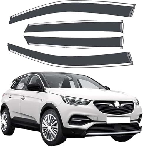 SONGGM Auto Windabweiser für Opel Grandland X 2017-2021,Autofenster Regenschutz Luftabweiser Regenabweiser Fahrzeug-Spezifisches Zubehör.
