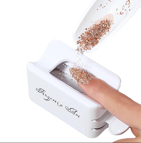 RUICHING 2-in-1 Nail Dip Powder Tray, White Plastic, Kit, Nail Powder Storage Box with Double Spoons