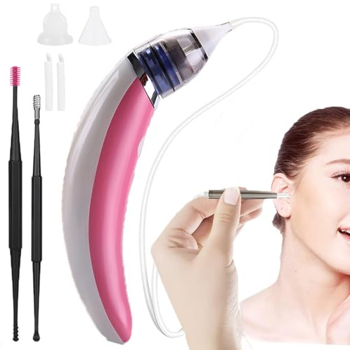Aspirateur de Cérumen,Extracteur de cérumen électrique, sûr et doux à 360 °,convient aux enfants et aux personnes
