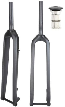 GJYDPU Fourche VTT 28,6 mm 26/27,5/29 Pouces Fourche VTT Ultralight T800 Full Carbon Fourche VTT Fourche Rigide Tube Droit VTT Frein À Disque 3K Noir Mat 1-1/8