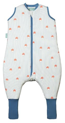 molis&co - Baby Schlafsack mit Füßen und Socke -Ideal für Frühling und Herbst - Babyschlafsack mit Beinen 1 tog - 100% Baumwolle (Oeko-TEX 100), Premium Qualität - Mushrooms (70 cm)