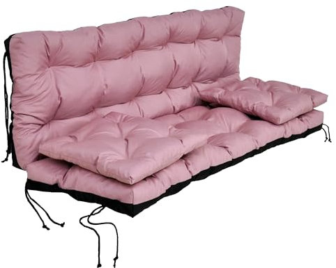 Nana Shop Coussin pour balancelle de Jardin, Coussin de Banc 150 cm, Coussin de Palette imperméable (Rose)