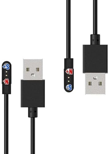 2 Pièces Chargeur Montre Connectée, Câble USB Magnétique à 2 Broches, Compatible avec Divers Modèles de Smartwatches, Chargeur à 2 Broches Universel (2.84mm, Modèles A & B), Câble de 60 cm