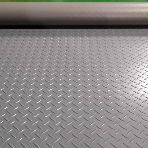 Gummimatten, Garagenmatten für den Boden, rutschfeste Matten für Garagen, Werkstätten und Parkplätze, Garagenbodenmatte für Werkstatt, Fitnessstudio, PVC-Garagenbodenrolle,Grau,1.5x6m