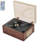 Lettore CD portatile, lettore CD Bluetooth con altoparlanti, lettore CD retrò in legno per casa e bambini, radio FM, riproduzione USB/Type-C/AUX, jack per cuffie, copertura antipolvere inclusa
