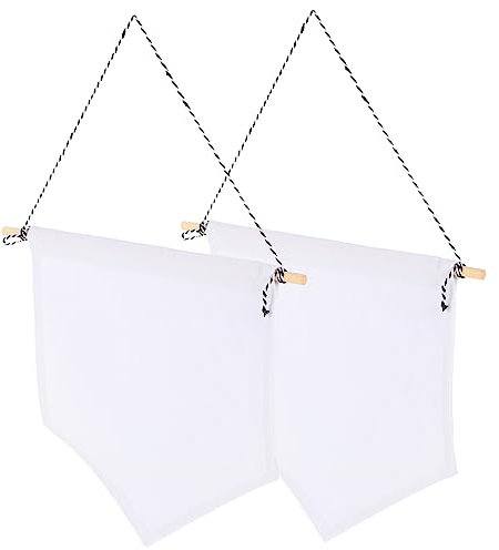 Yardenfun 2 Stück Stoffwimpel für Aktivitäten Dekorative Hängende Flaggen aus Canvas Leere Banner für Diy für Feste und Feiertage