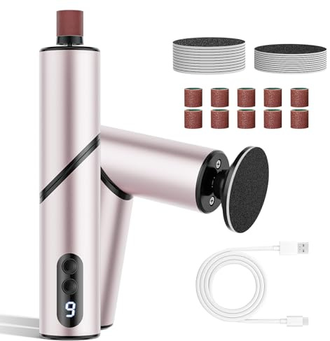 ofottofo Pedicure Elettrico Professionale Piedi Pieghevole, Rimuovi Calli Piedi Elettrico Ricaricabile, 9 Velocità Regolabile Lima Elettrica per Piedi per Rimuovere Pelle Morta Calli(Pink)